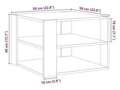 Mesa de centro | Mesa de apoio 58x58x40 cm derivados de madeira madeira velha^ Mesa De Centro