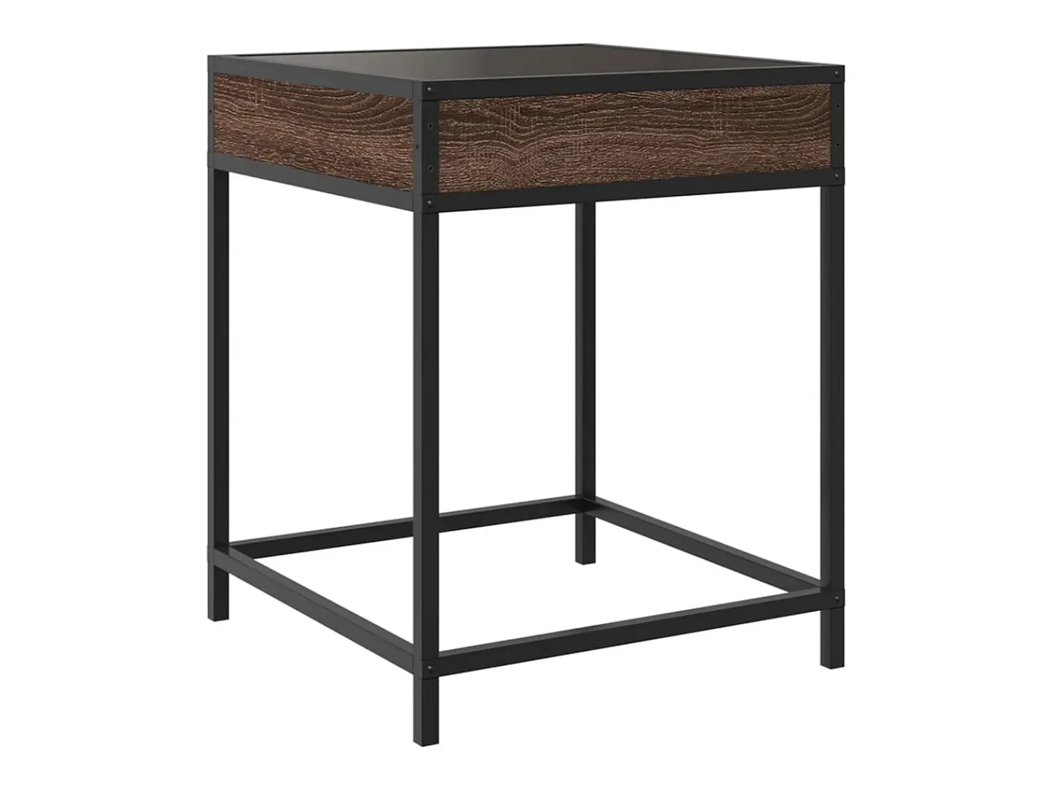 Mesa de centro | Mesa de apoio luzes LED Infinity 40x40x51 cm carvalho^ Mesa De Centro