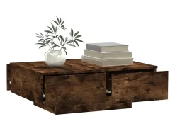 Outlet Mesa de centro | Mesa de apoio 90x60x31 cm derivados de madeira carvalho fumado Castanho
