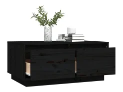 Mesa De Centro| Mesa de centro | Mesa de apoio 80x50x35 cm madeira de pinho maciça Preto