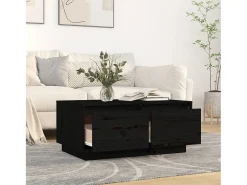 Mesa De Centro| Mesa de centro | Mesa de apoio 80x50x35 cm madeira de pinho maciça Preto