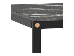Mesa De Centro* Mesa de centro | Mesa de apoio 60x60x35 cm vidro mármore Preto