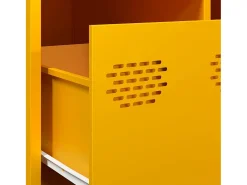 Mesa De Centro| Mesa de centro | Mesa de apoio 101.5x50x43.5 cm aço laminado frio mostarda Amarelo