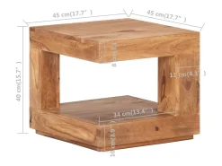 Mesa De Centro| Mesa de centro | Mesa de apoio | Mesa de café 45x45x40 cm madeira de acácia maciça Castanho