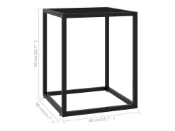 Mesa De Centro* Mesa de centro | Mesa de apoio 40x40x50 cm com vidro Preto