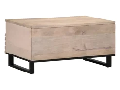 Mesa De Centro* Mesa de centro | Mesa de apoio | Mesa de café 80x55x40 cm madeira de mangueira maciça Castanho