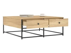 Mesa De Centro| Mesa de centro | Mesa de apoio 100x99x40 cm derivados madeira carvalho sonoma Castanho