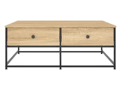 Mesa De Centro| Mesa de centro | Mesa de apoio 100x99x40 cm derivados madeira carvalho sonoma Castanho