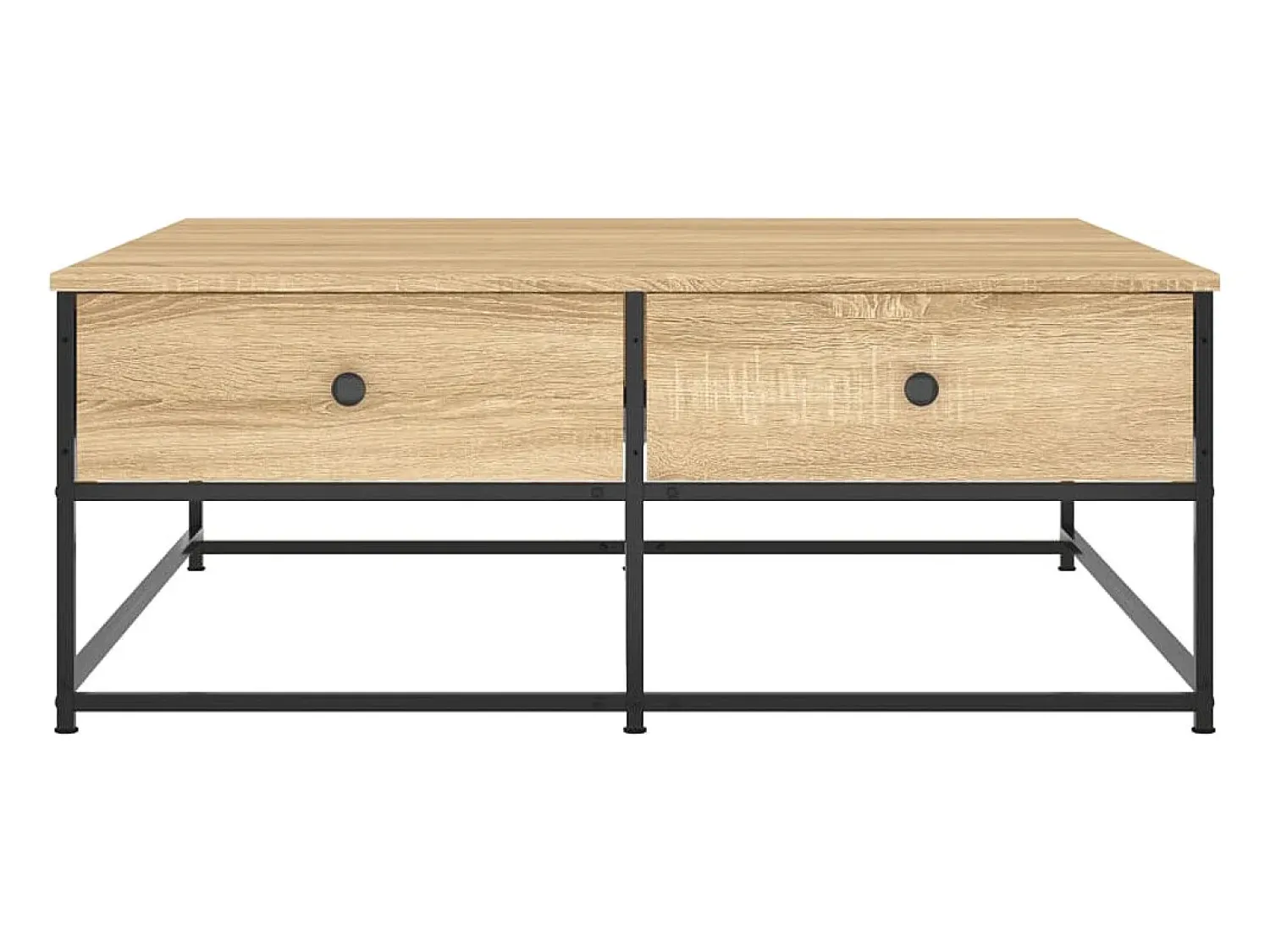 Mesa De Centro| Mesa de centro | Mesa de apoio 100x99x40 cm derivados madeira carvalho sonoma Castanho