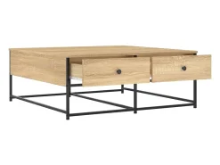 Mesa De Centro| Mesa de centro | Mesa de apoio 100x99x40 cm derivados madeira carvalho sonoma Castanho