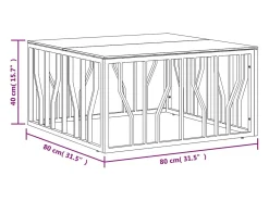 Sale Mesa de centro | Mesa de apoio | Mesa de café 80x80x40 cm aço inoxidável e vidro Prateado