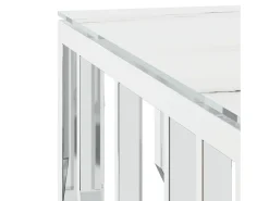 Sale Mesa de centro | Mesa de apoio | Mesa de café 80x80x40 cm aço inoxidável e vidro Prateado