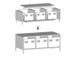 Mesa de centro | Mesa de apoio 101.5x50x43.5 cm aço laminado a frio^ Mesa De Centro