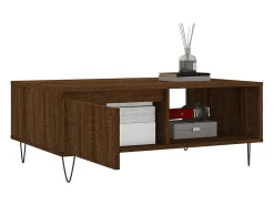Mesa De Centro* Mesa de centro | Mesa de apoio 90x60x35 cm derivados madeira carvalho Castanho