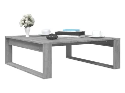 Outlet Mesa de centro | Mesa de apoio 100x100x35 cm derivados de madeira cinza sonoma Cinzento