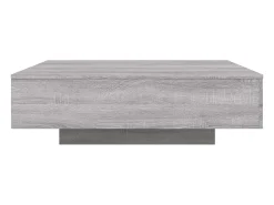 Online Mesa de centro | Mesa de apoio com luzes LED 100x100x31 cm sonoma Cinzento