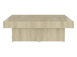 Mesa de centro | Mesa de apoio 90x90x28 cm contraplacado carvalho sonoma^ Mesa De Centro