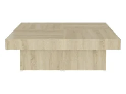 Mesa de centro | Mesa de apoio 90x90x28 cm contraplacado carvalho sonoma^ Mesa De Centro