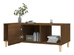 Mesa de centro | Mesa de apoio 102x50x40 cm derivados madeira carvalho Castanho