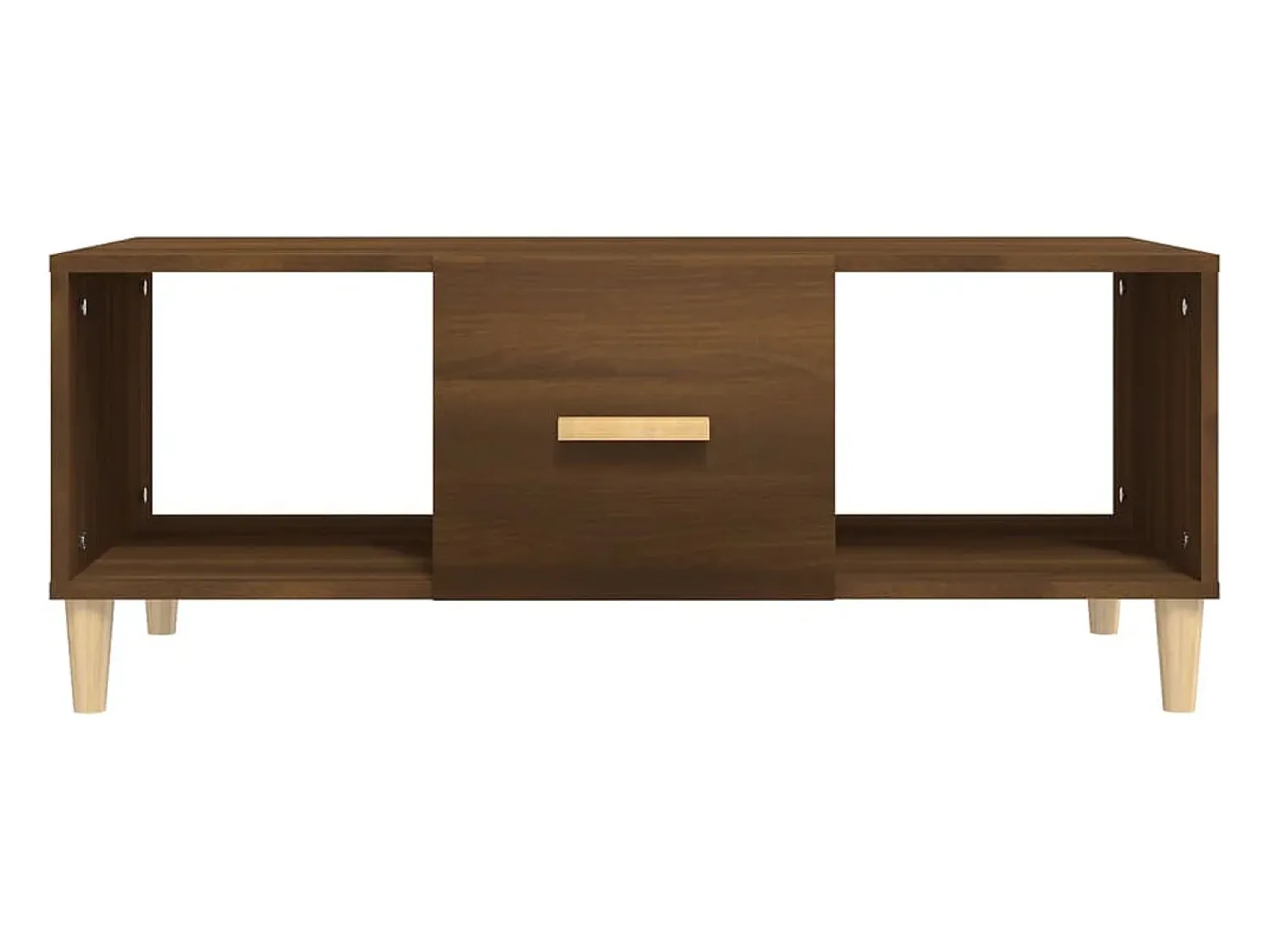Mesa de centro | Mesa de apoio 102x50x40 cm derivados madeira carvalho Castanho