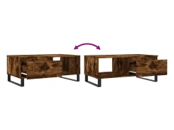 Mesa de centro | Mesa de apoio 90x50x36.5 cm derivados madeira carvalho fumado^ Mesa De Centro