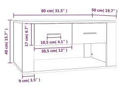Mesa De Centro* Mesa de centro | Mesa de apoio 80x50x40 cm derivados de madeira carvalho fumado Castanho