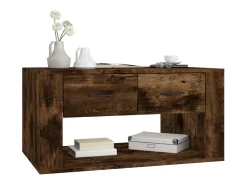 Mesa De Centro* Mesa de centro | Mesa de apoio 80x50x40 cm derivados de madeira carvalho fumado Castanho