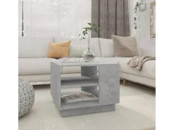 Mesa de centro | Mesa de apoio 55x55x43 cm derivados de madeira cinza cimento^ Mesa De Centro