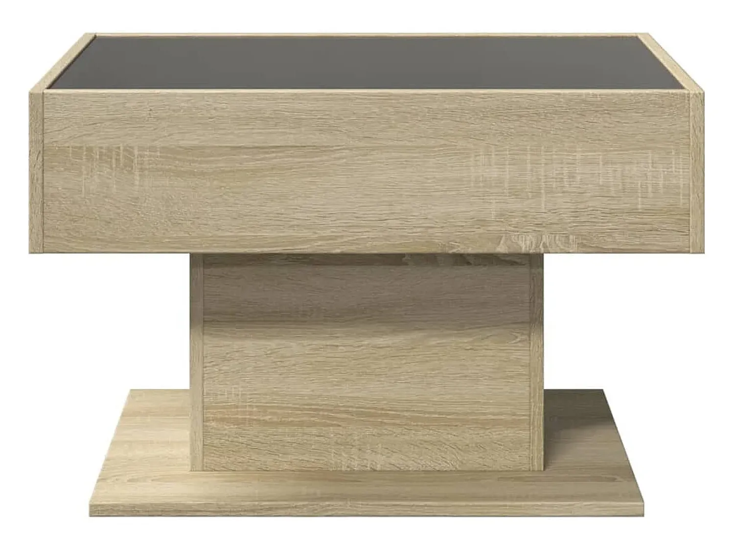 Online Mesa de centro | Mesa de apoio c/ LEDs 70x50x45 cm derivados de madeira Castanho
