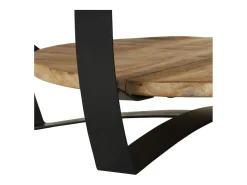 Hot Mesa de centro | Mesa de apoio | Mesa de café madeira de mangueira maciça áspera 65x32 cm Castanho
