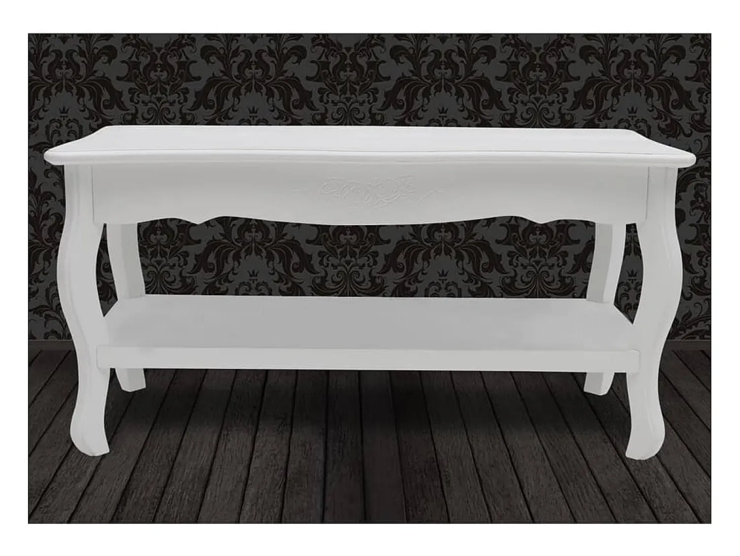Mesa De Centro| Mesa de centro | Mesa de apoio | Mesa de café com 2 prateleiras MDF Branco