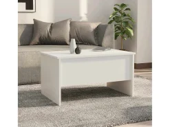 New Mesa de centro | Mesa de apoio 80x50x42.5 cm madeira processada Branco