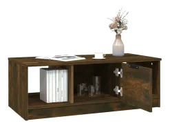 Online Mesa de centro | Mesa de apoio 102x50x36 cm madeira processada carvalho fumado Castanho