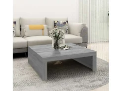 Mesa de centro | Mesa de apoio 100x100x35 cm derivados de madeira cinza sonoma^ Mesa De Centro