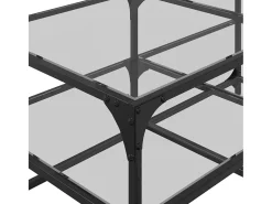 Mesa De Centro* Mesa de centro | Mesa de apoio c/ topo em vidro 98.5x50x45 cm aço Transparente