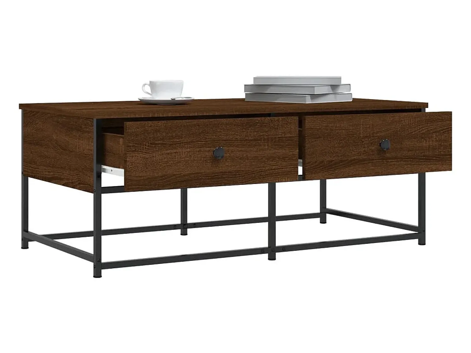Mesa de centro | Mesa de apoio 100x51x40 cm derivados madeira carvalho^ Mesa De Centro