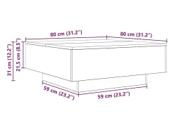 Mesa De Centro* Mesa de centro | Mesa de apoio 80x80x31 cm contraplacado carvalho sonoma Castanho