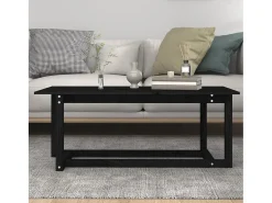 Mesa De Centro| Mesa de centro | Mesa de apoio 110x55x45 cm madeira de pinho maciça Preto