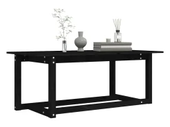 Mesa De Centro| Mesa de centro | Mesa de apoio 110x55x45 cm madeira de pinho maciça Preto