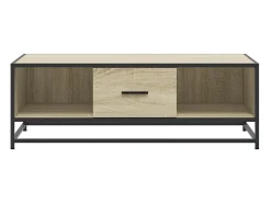Mesa De Centro* Mesa de centro | Mesa de apoio 100x57x35cm deriv. madeira/metal carvalho sonoma Castanho