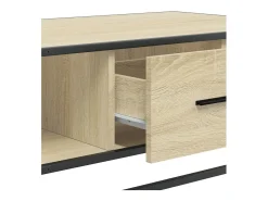 Mesa De Centro* Mesa de centro | Mesa de apoio 100x57x35cm deriv. madeira/metal carvalho sonoma Castanho