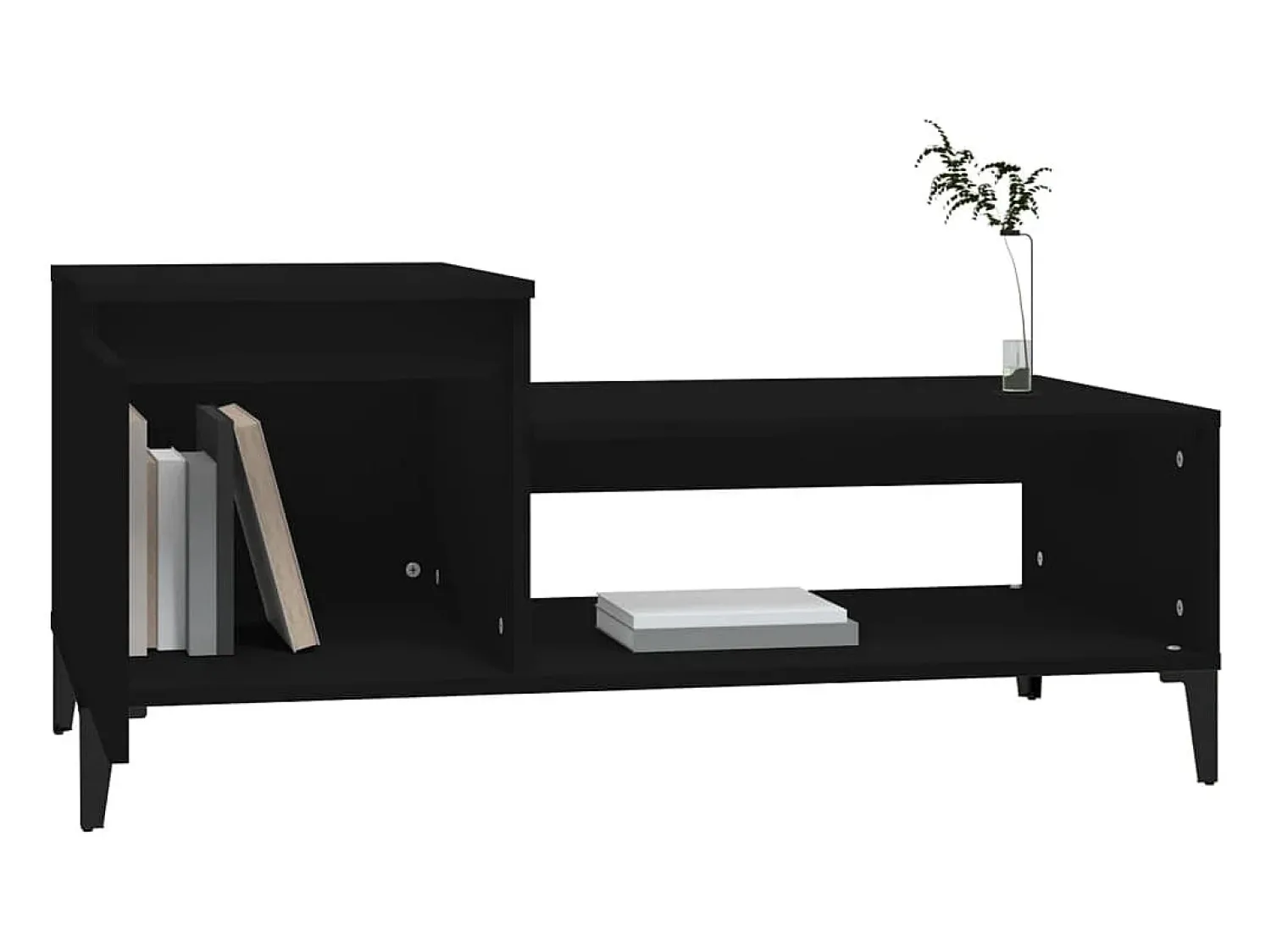 Mesa De Centro| Mesa de centro | Mesa de apoio 100x50x45 cm derivados de madeira Preto