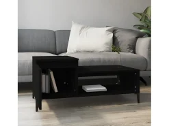 Mesa De Centro| Mesa de centro | Mesa de apoio 100x50x45 cm derivados de madeira Preto