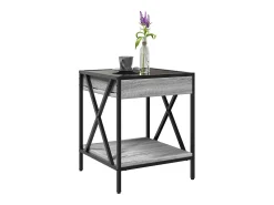 Mesa de centro | Mesa de apoio luzes LED Infinity 40x40x49 cm sonoma^ Mesa De Centro