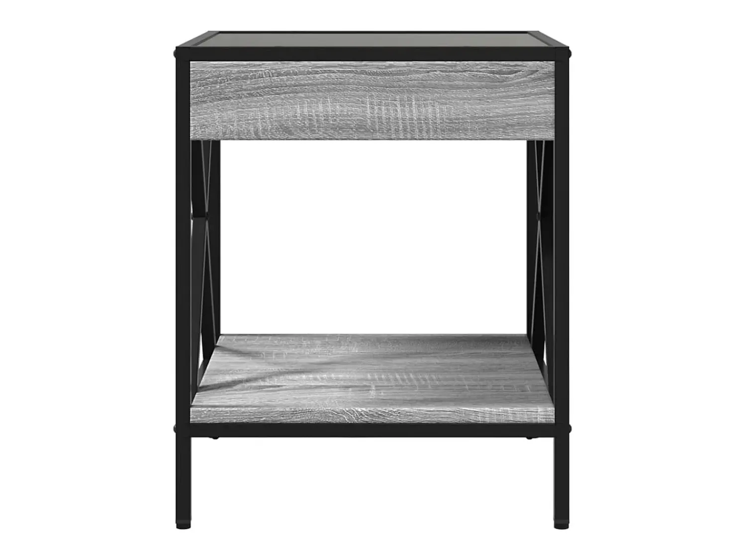 Mesa de centro | Mesa de apoio luzes LED Infinity 40x40x49 cm sonoma^ Mesa De Centro