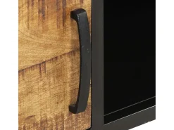 Mesa De Centro| Mesa de centro | Mesa de apoio | Mesa de café 105x50x35 cm madeira de mangueira áspera Castanho