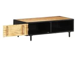 Mesa De Centro| Mesa de centro | Mesa de apoio | Mesa de café 105x50x35 cm madeira de mangueira áspera Castanho