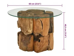 Mesa De Centro* Mesa de centro | Mesa de apoio 60 cm madeira flutuante de teca maciça Castanho