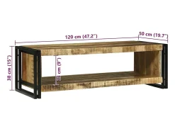 Mesa De Centro* Mesa de centro | Mesa de apoio | Mesa de café 120x50x38 cm Castanho