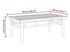 Mesa De Centro| Mesa de centro | Mesa de apoio | Mesa de café 90x50x35 cm bambu Castanho
